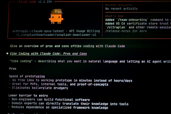 A computer terminal with Claude