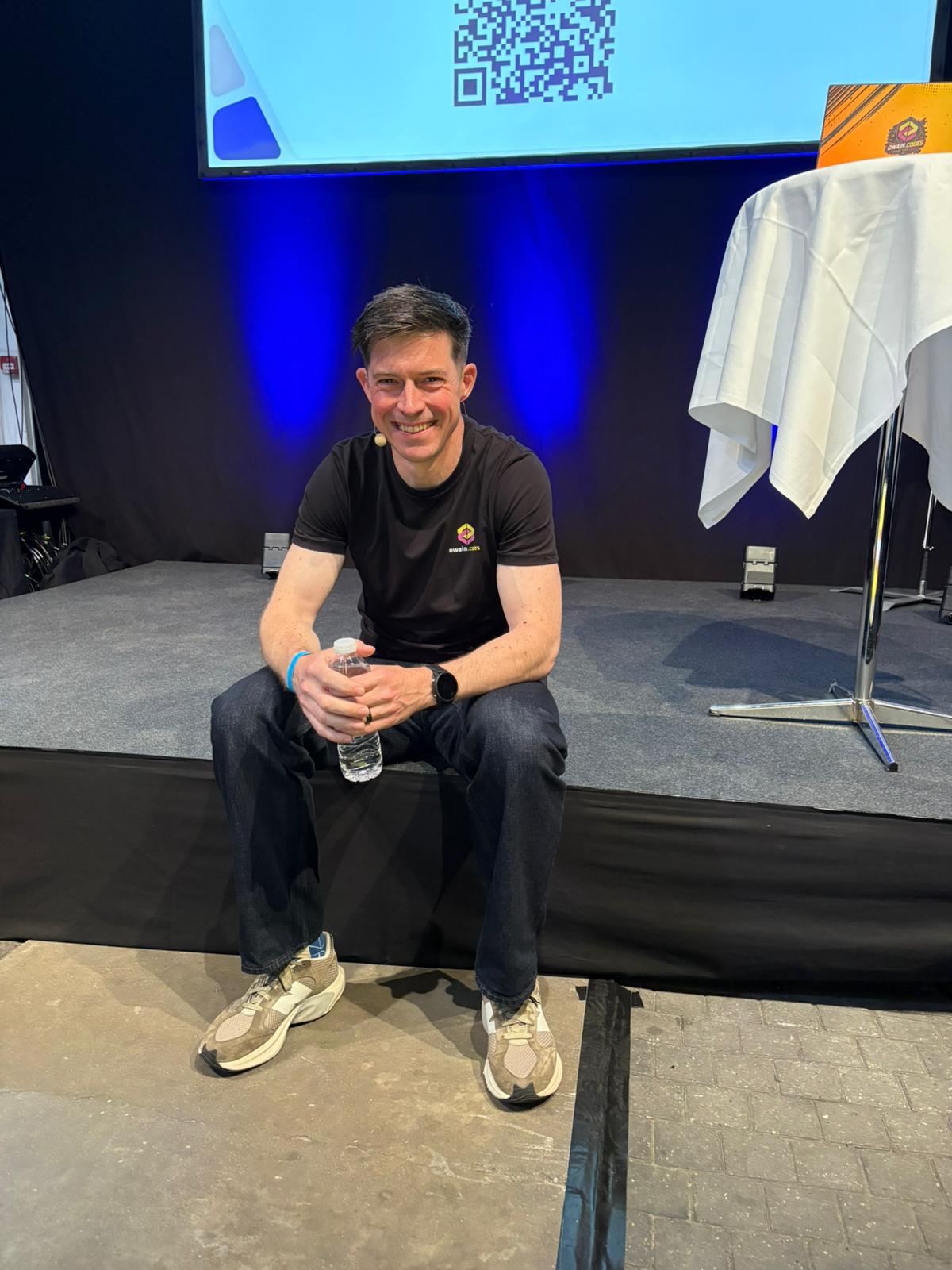 Smiling before my talk